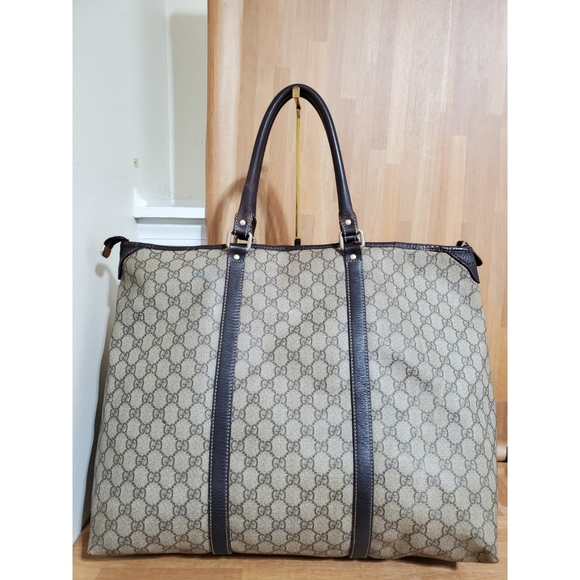 GUCCI GG Supreme Monogram Large Joy Tote Bag Brown - Picture 3 of 11
